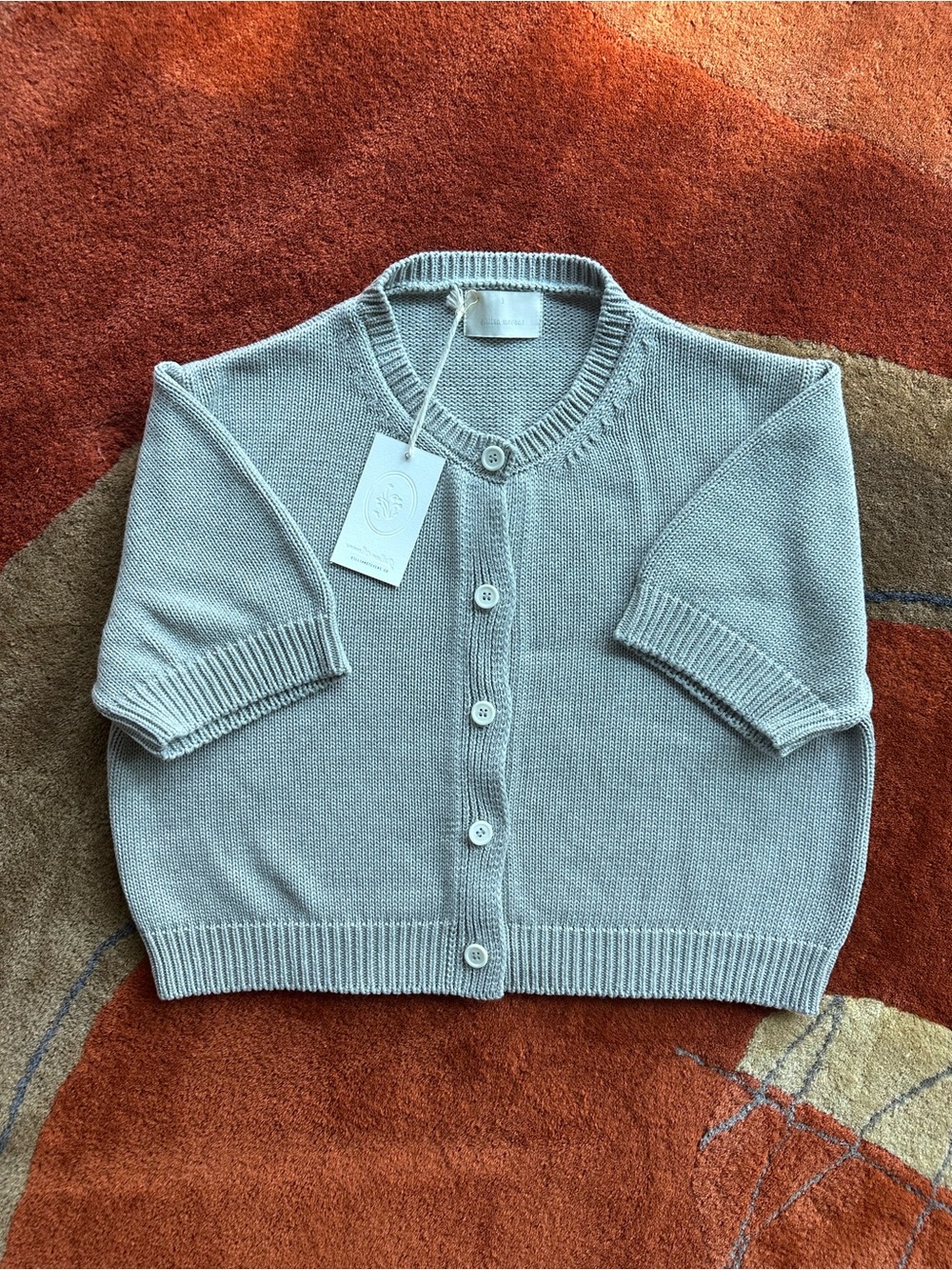 Gillian Stevens Rosemary Cardigan in Pebble - Picture 2 of 11